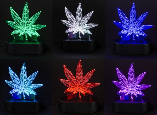 LED 3D Leuchte "Cannabis Leaf" | PatchouliWorld
