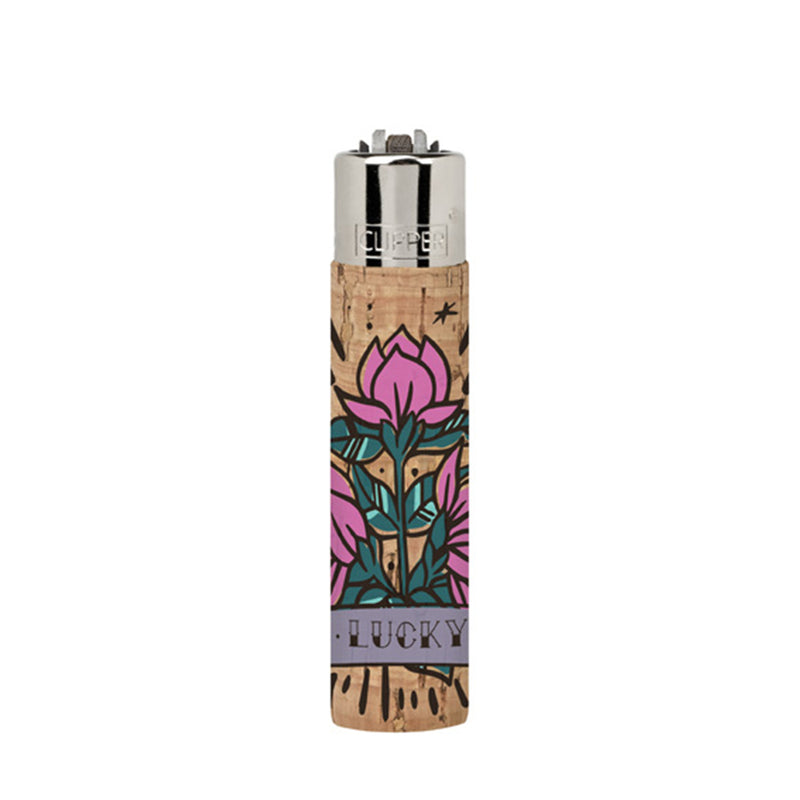 Clipper Feuerzeug - Edition Natural Cork Covers - Serie Dead Flowers - Lucky