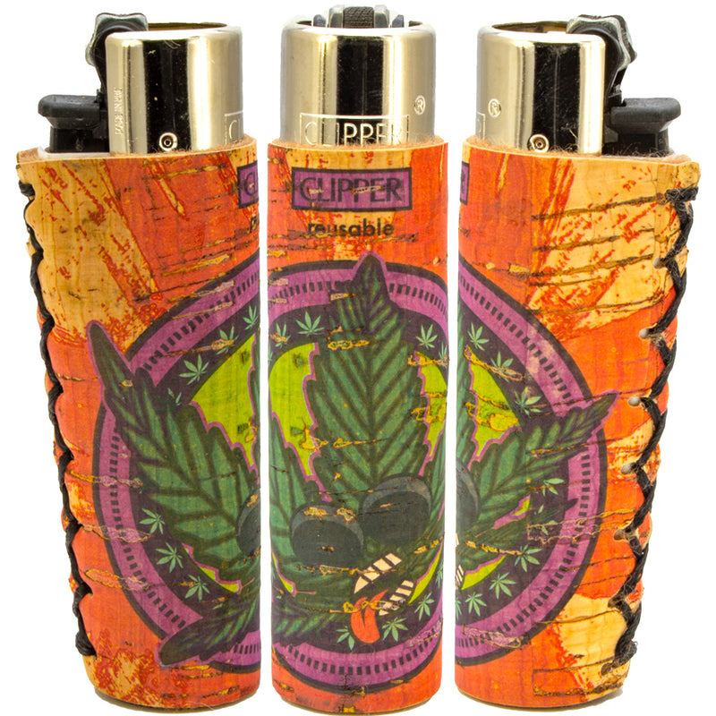 Clipper Feuerzeug - Edition Natural Cork Covers - Serie Leaves - Stoned