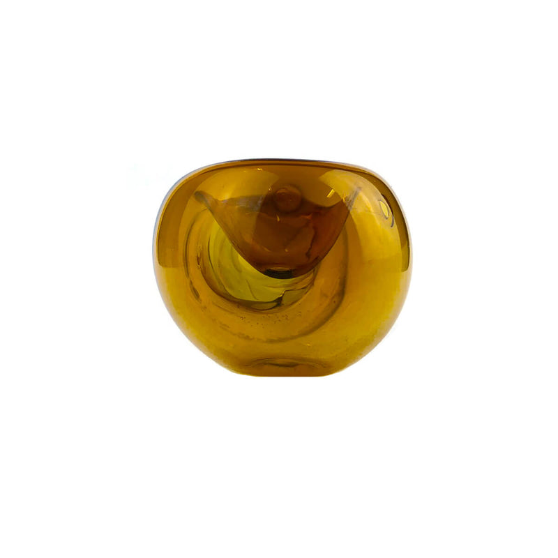Handpfeife aus Glas | Amber Tree Resin | Mit Kickloch & Siebe L. 130 mm