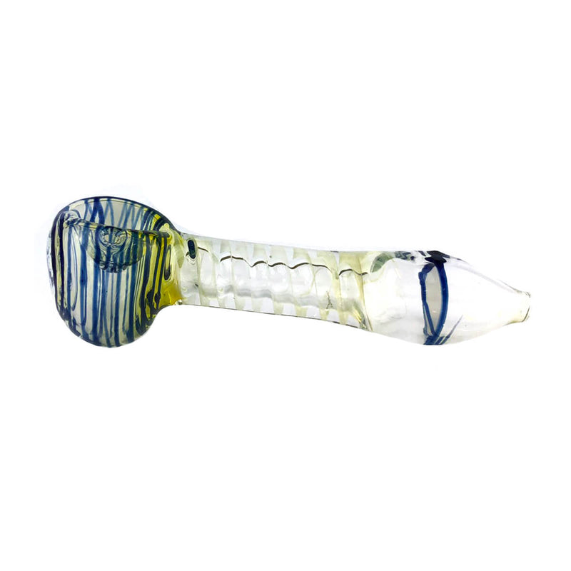 Pfeife aus Glas | Blue Tornado | Mit Kickloch & Siebe L. 130 mm Handpfeife Pur