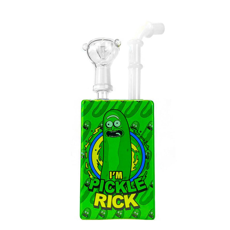 Juice Glass Bong Cartoon Rick and Morty Gurke H. 19cm - Glaspfeife mit Siebe