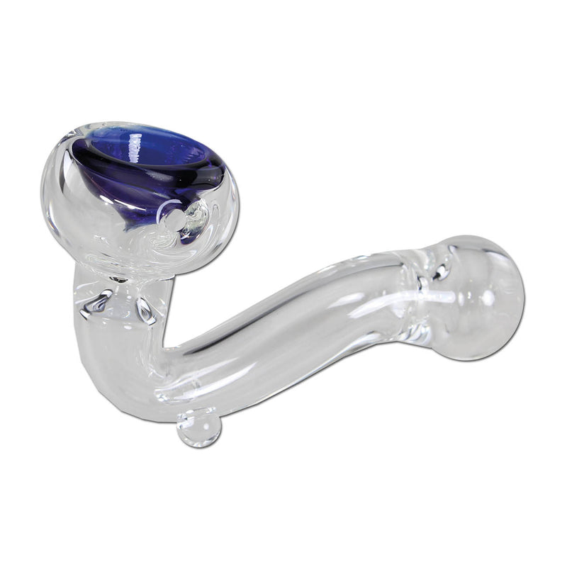 Glas Handpfeife in blau 130 mm