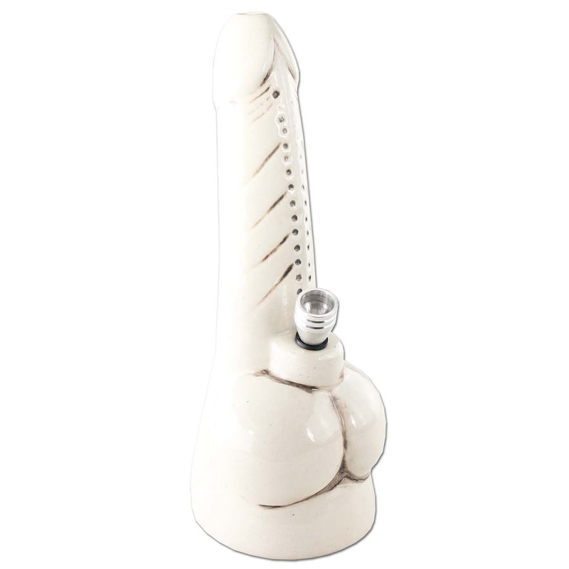 Penis Bong aus Keramik weiß 29 cm