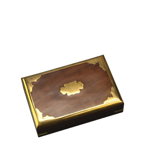 Wooden box with brass inlaid casket for jewelry & small stuff