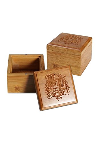 Black Leaf Aufbewahrungsbox aus Bambus mit 'Skull' Motiv
