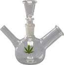 Bong aus Borosilikat-Glas - BamBamBhole® - Höhe: 13cm 14,5er Schliff - inkl. Siebe