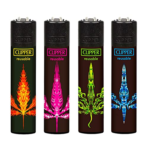 Clipper Feuerzeug - Edition Fire Leaves - 4 Verschiedene Motive - 420