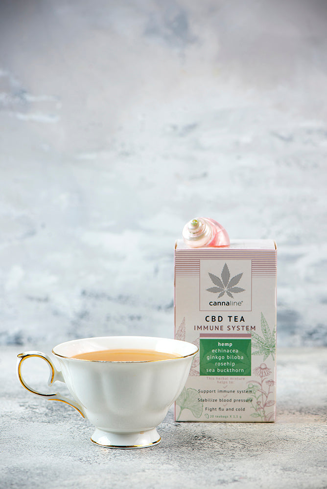 Cannaline Hanftee mit Echinacea, Gingko, Minze - Zur Stärkung des Immunsystems