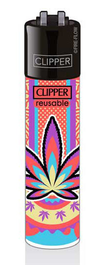 Clipper Feuerzeug Edition LSD Leaf Motive Cannabis "Red Acid"