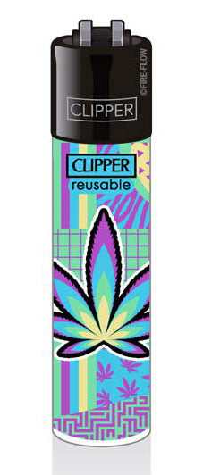 Clipper Feuerzeug Edition LSD Leaf Motive Cannabis "Blue Trip"