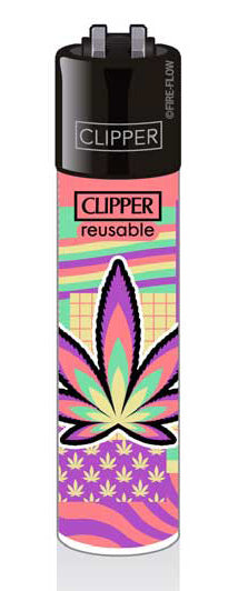 Clipper Feuerzeug Edition LSD Leaf Motive Cannabis "Deep Purple"