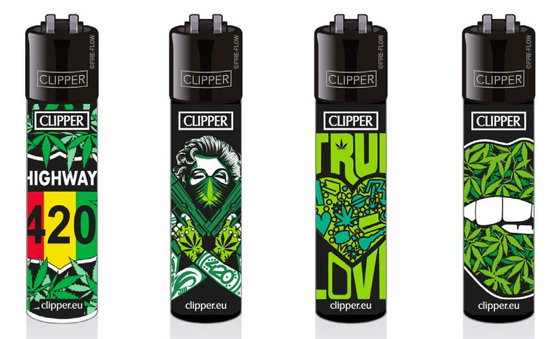 Clipper Feuerzeug Edition Gangsta´s Leaf 4 Verschiedene Motive  Weed