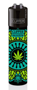 Clipper Feuerzeug Edition Mandala Leaf  "Blue Petrol"
