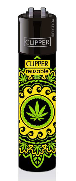 Clipper Feuerzeug Edition Mandala Leaf  "Yellow Skunk"