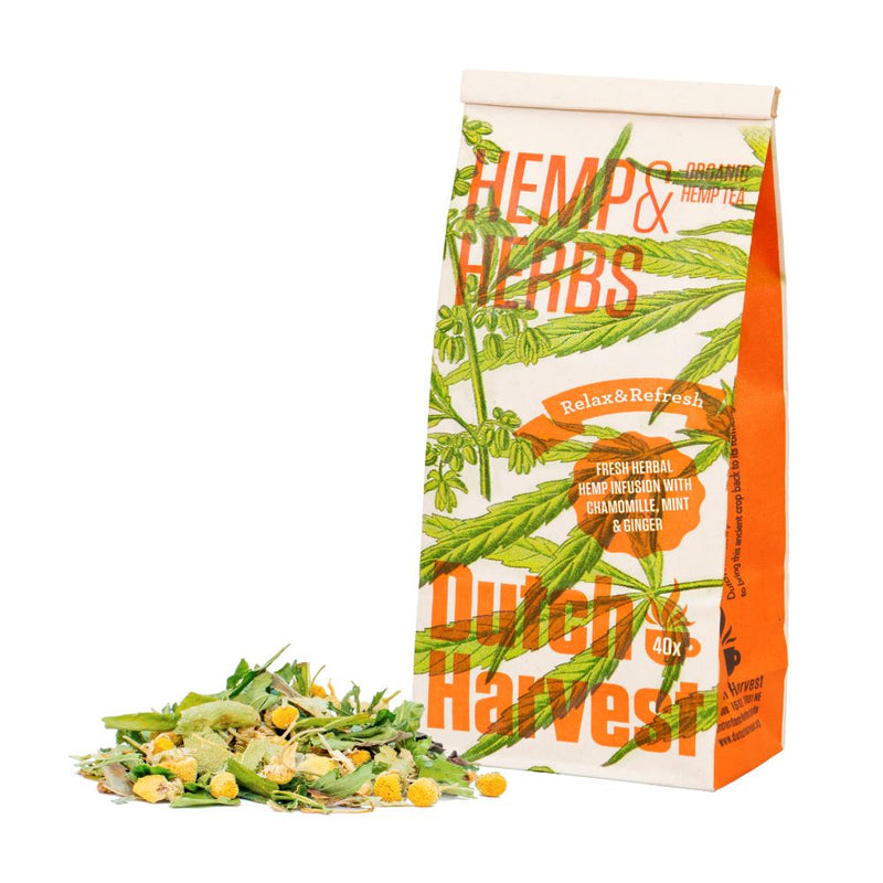 Hemp & Herbs - Entspannender Hanf Kräutertee mit Minze und Ingwer - 100% Bio