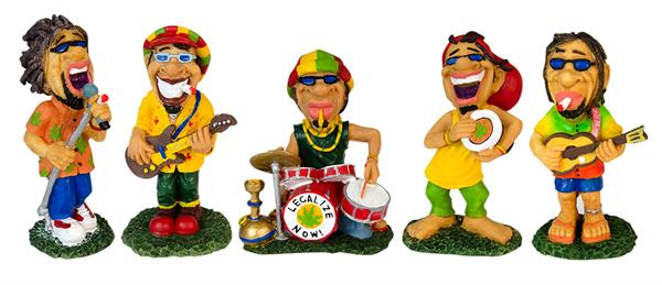 Polyresin Figure "Rastaman Band" Set of 5