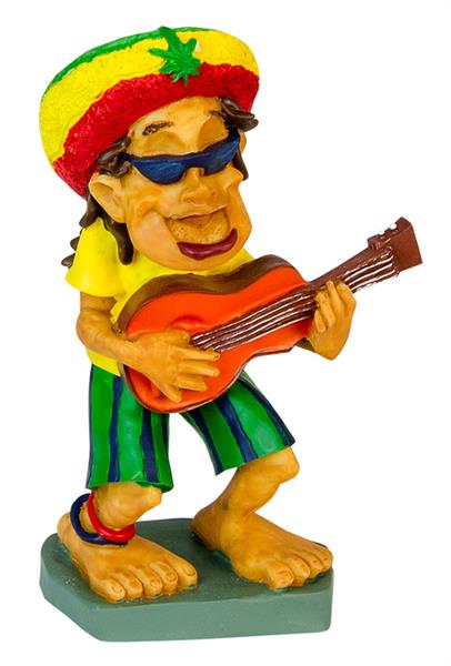 Polyresin figure "Rastaman with guitar", 15cm