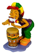 Polyresin Figur "Rastagirl mit Trommel", 14cm