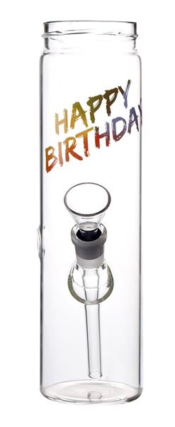 Glas-Bottle Bong, Happy Birthday, 22cm