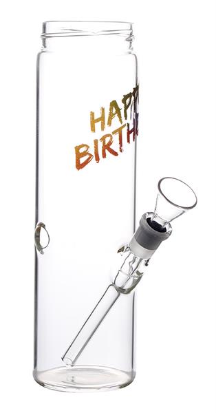 Glas-Bottle Bong, Happy Birthday, 22cm