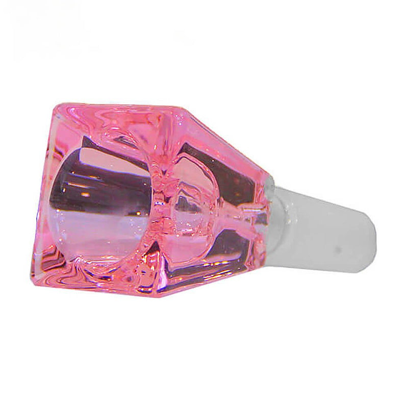 Steckkopf aus Borosilikatglas in 18,8 - Würfel Pink