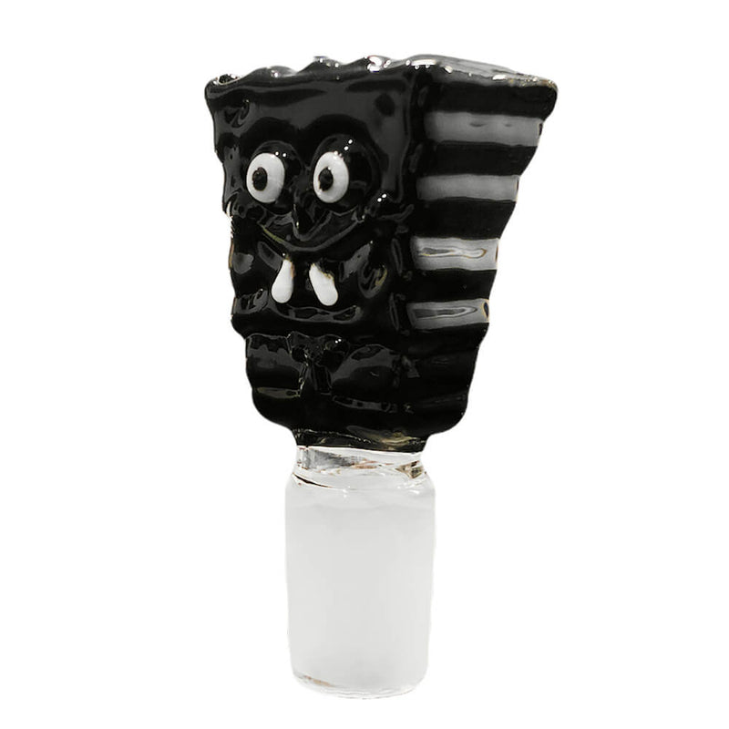 Steckkopf aus Borosilikatglas in 18,8 - Schwamm - schwarz mit Siebe