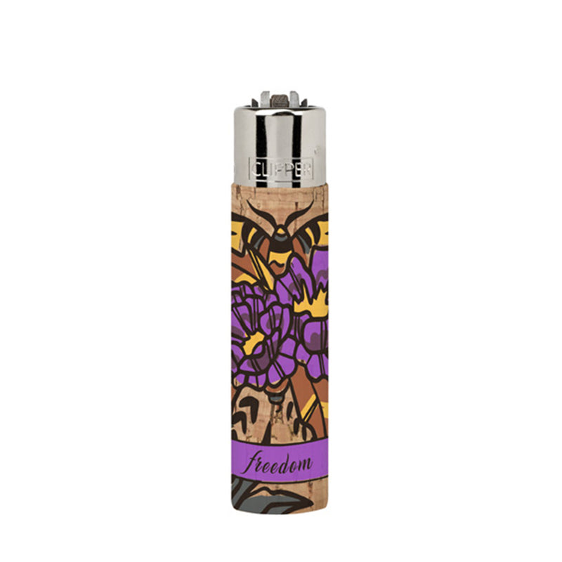 Clipper Feuerzeug - Edition Natural Cork Covers - Dead Flowers - Freedom