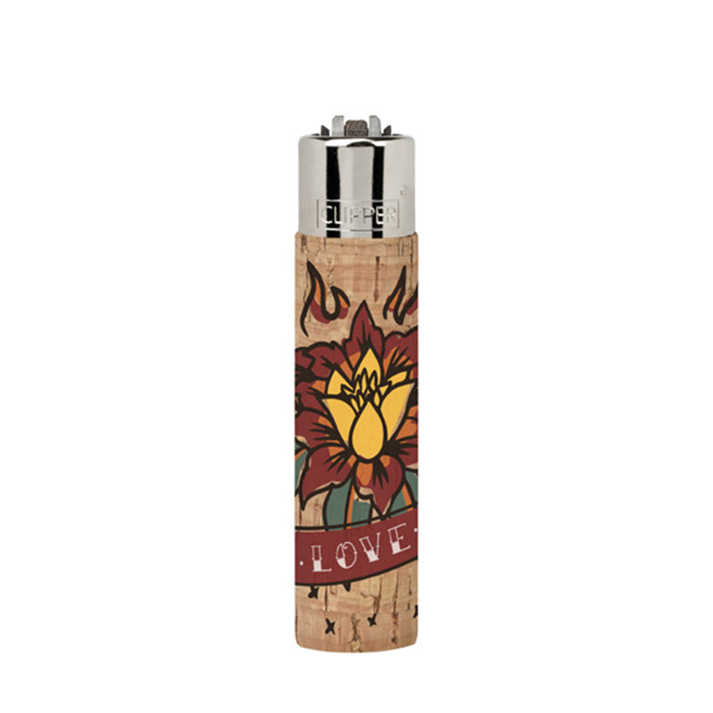 Clipper Feuerzeug - Edition Natural Cork Covers - Dead Flowers - Love