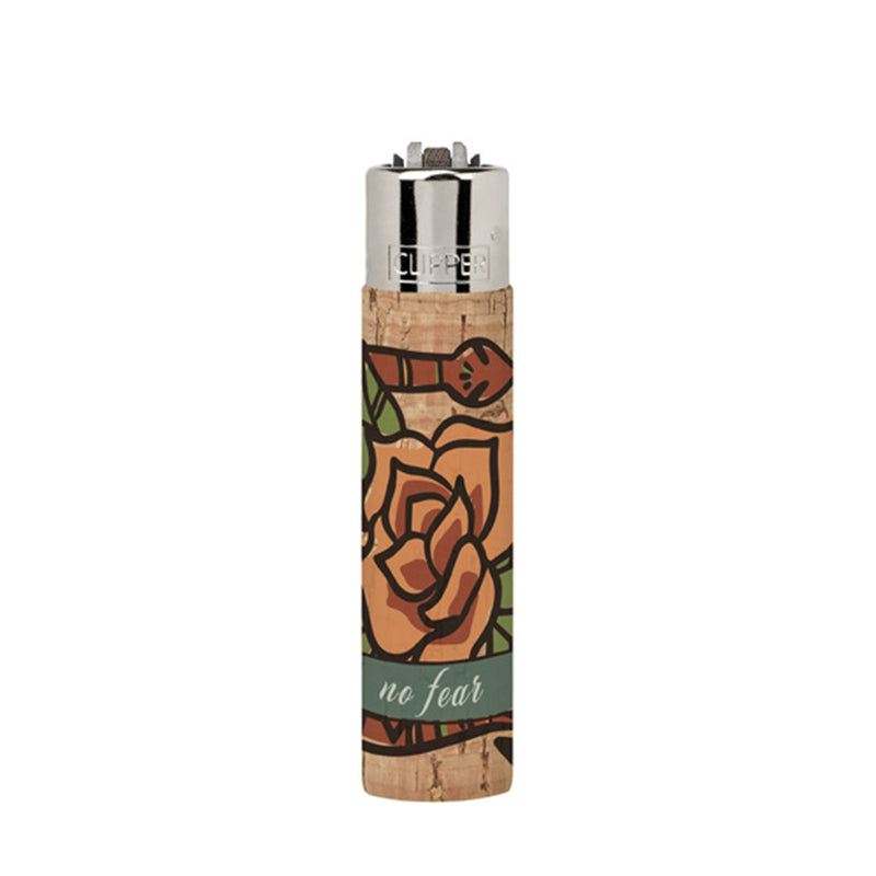 Clipper Feuerzeug - Edition Natural Cork Covers - Serie Dead Flowers - No Fear