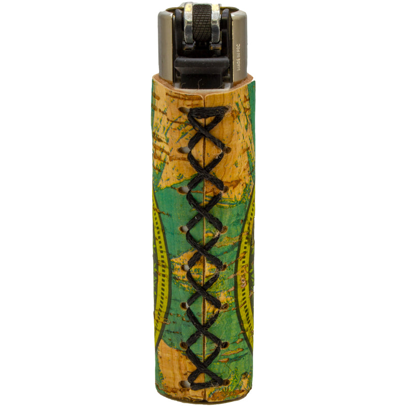 Clipper Feuerzeug - Edition Natural Cork Covers - Serie Leaves - Green Leaf