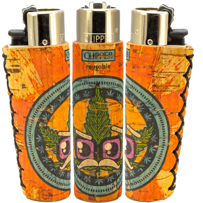 Clipper Feuerzeug - Edition Natural Cork Covers - Serie Leaves - Orange Bud