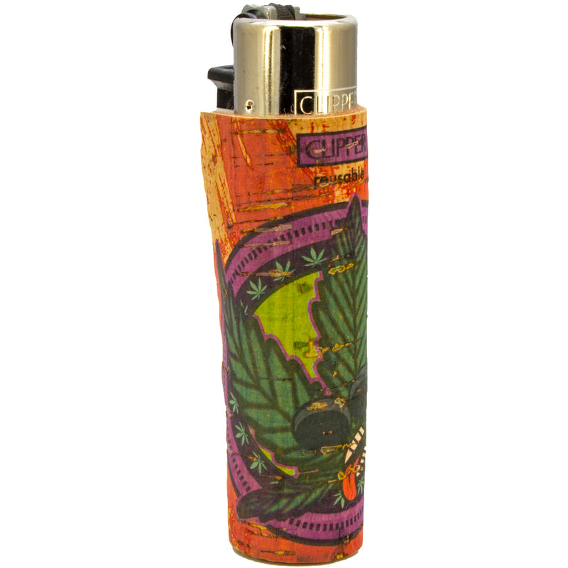 Clipper Feuerzeug - Edition Natural Cork Covers - Serie Leaves - Stoned