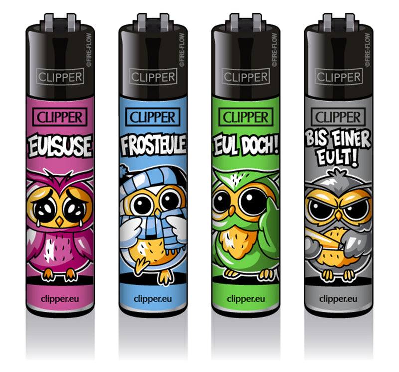 Clipper Feuerzeug Edition - Eulen - 4er Set