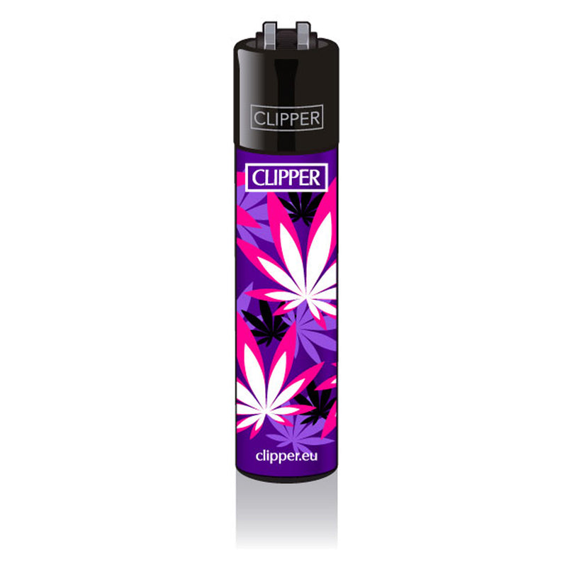 Clipper Feuerzeug - Edition Pink Leaves - Purple