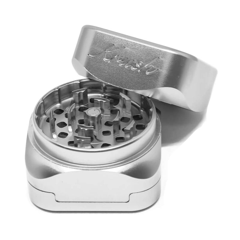 Krush Kube 3.0 | Spezial Grinder aus Kanada | 3 - Teilig aus Aluminium | 55 mm Silber