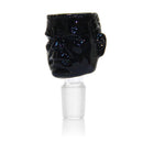 Steckkopf aus Borosilikatglas in 14,5er Schliff, Angry Soldier schwarz mit Einlegesiebe