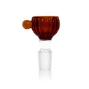 Steckkopf aus Borosilikatglas in 14,5er Schliff,  Bernstein mit Einlegesiebe
