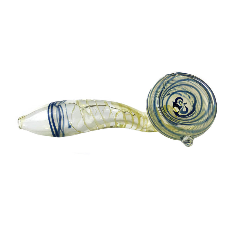 Pfeife aus Glas | Blue Pro Pipe | Mit Kickloch & Siebe L. 130 mm selbststehend