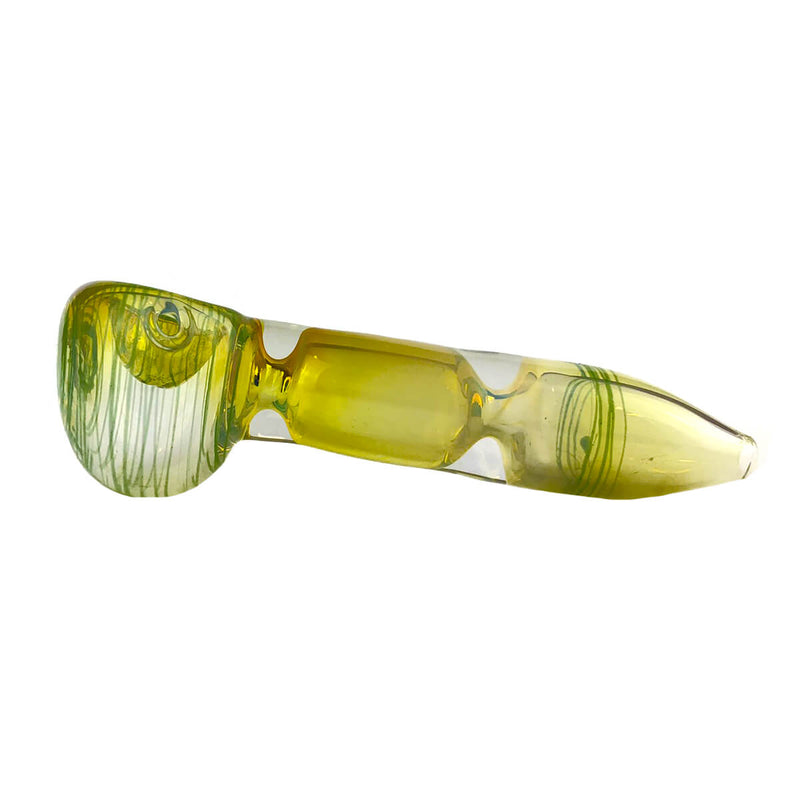 Handpfeife aus Glas | Green Bubble | Mit Kickloch & Siebe L. 130 mm