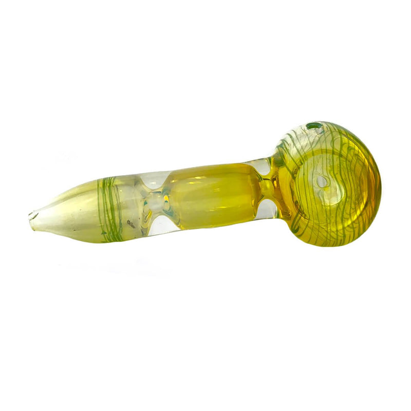 Handpfeife aus Glas | Green Bubble | Mit Kickloch & Siebe L. 130 mm