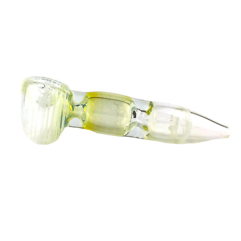 Pfeife aus Glas | White Bubble | Mit Kickloch & Siebe L. 130 mm Handpfeife