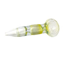 Pfeife aus Glas | White Bubble | Mit Kickloch & Siebe L. 130 mm Handpfeife