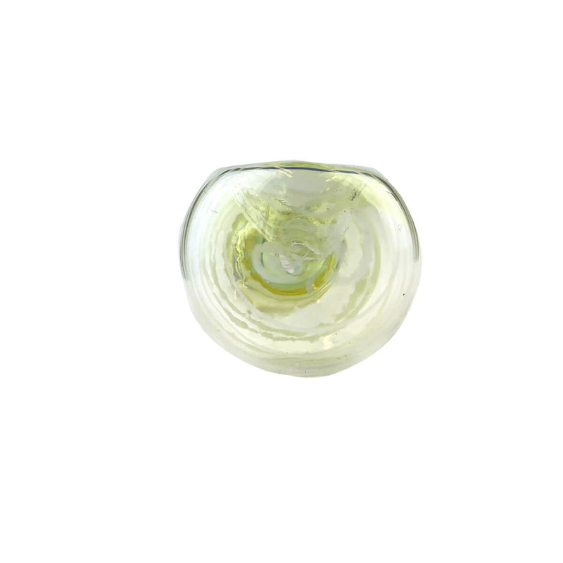 Pfeife aus Glas | White Bubble | Mit Kickloch & Siebe L. 130 mm Handpfeife