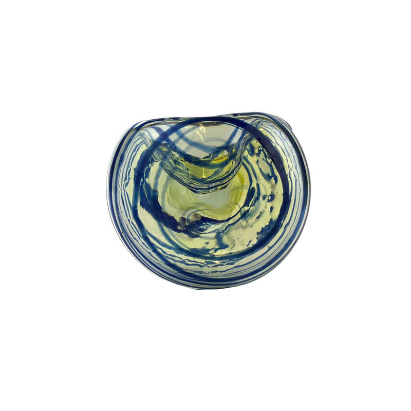Pfeife aus Glas | Blue Tornado | Mit Kickloch & Siebe L. 130 mm Handpfeife Pur