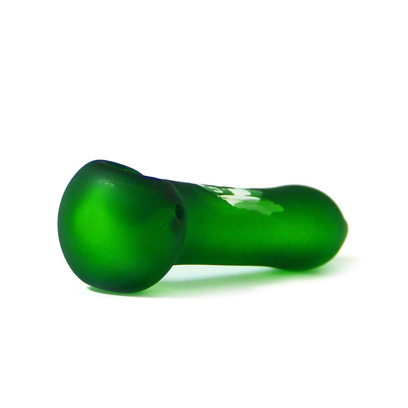 Glaspfeife in grün | Bobie | Mit Kickloch & Siebe L. 130 mm Handpfeife