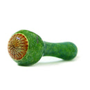 Glaspfeife mit Wirbel | Vortex Green | Mit Kickloch & Siebe L. 130 mm Handpfeife