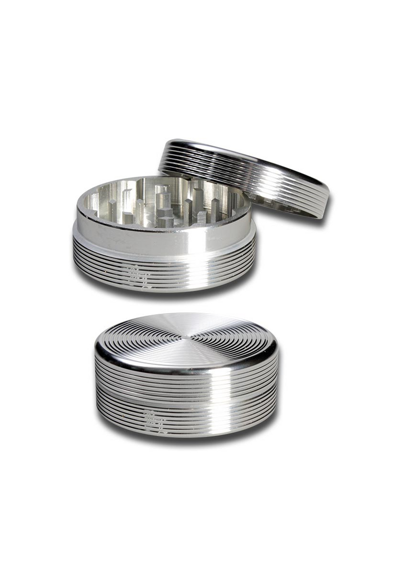 Riffel-Grinder Alu-Grinder 2-tlg. anodisiert - silber