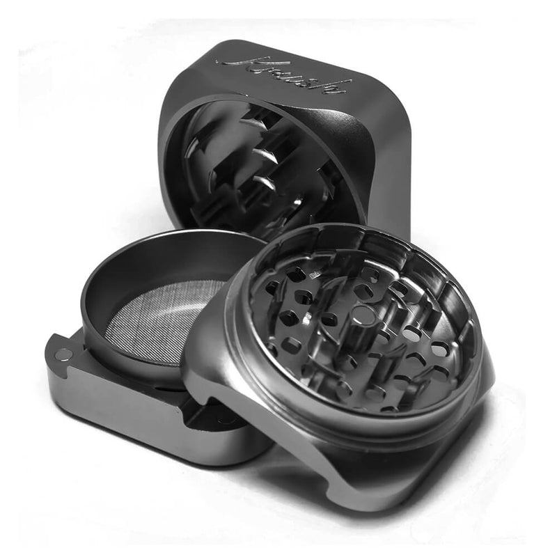Krush Kube 3.0 | Spezial Grinder aus Kanada | 3 - Teilig aus Aluminium | 55 mm Schwarz