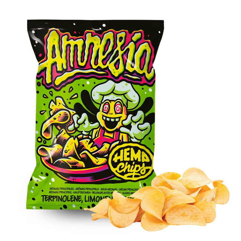 Hemp Chips | Amnesia | Lecker knusprige Kartoffelchips in Hanföl frittiert in 4 verschiedenen Sorten
